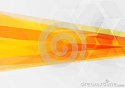 Abstract tech concept orange geometric background Vector Illustration