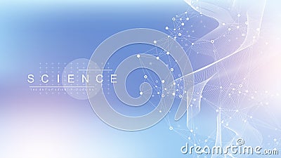 Abstract tech network connection dots. Digital technology and big data analysis background. White background with plexus Vector Illustration