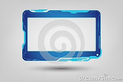 Abstract tech sci fi hologram frame template design background Vector Illustration