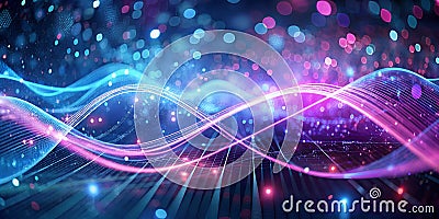 an abstract technological backdrop featuring glow Stock Photo