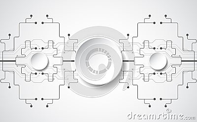 Abstract technological background concept with various technology elements. illustration Vector Vector Illustration