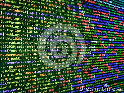 Abstract technological background with digits and lines. Programing workflow abstract algorithm concept. Abstract computer script Stock Photo