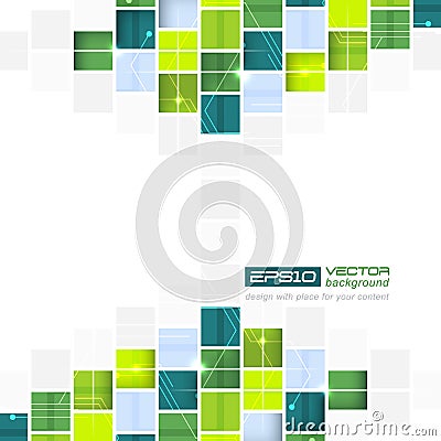 Abstract technological background with square pattern Vector Illustration