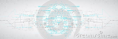 Abstract technological background with various elements. Structure pattern technology backdrop. Vector Vector Illustration