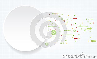 Abstract technological background with various technological elements Vector Illustration