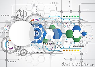 Abstract technological background with various technological elements. illustration vector Vector Illustration