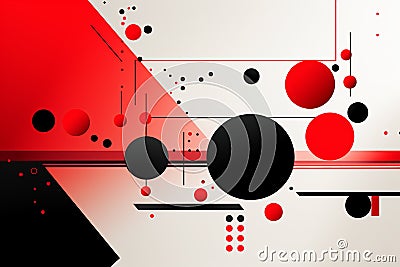 Abstract technological geometric background with circles, lines and other elements. illustration Cartoon Illustration