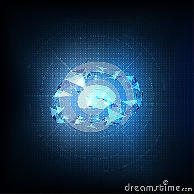 Abstract technological geometric calculating brain vector background Vector Illustration