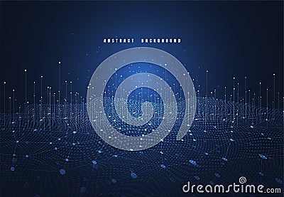 Abstract technology background with Big data. Internet connection, abstract sense of science and technology analytics concept Vector Illustration