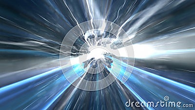 Abstract Technology Background, Computer Graphics, Cyberspace Cable Stock Photo