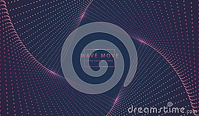 Abstract technology background dyanmic spiral curve cross dot line. Cyber technology Ai tech wire network futuristic wireframe Vector Illustration