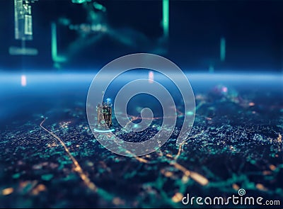 Abstract Technology Background of Futurism Stock Photo