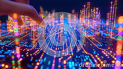 Abstract Technology Background with Glowing Circuit Board and Code Lines, Perfect for Programming and Innovation Concept Stock Photo