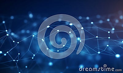 Abstract technology background. Network synaptic network connectivity. Futuristic electronics concept. Stock Photo