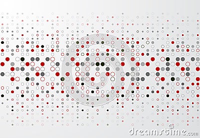 Abstract technology background with red and gray circle border p Vector Illustration