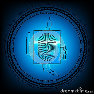 Abstract technology background.Security system concept with fingerprint . Eps 10 vector illustration Vector Illustration