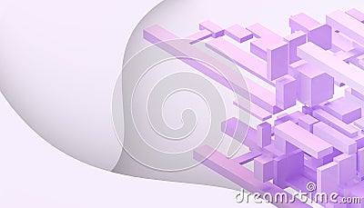 Abstract Technology Connection background and Creative Ideas Box Geometric shapes on purple paper art style Stock Photo