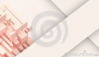 Abstract Technology Connection background and Creative Ideas Box Geometric shapes on Red paper art style Stock Photo