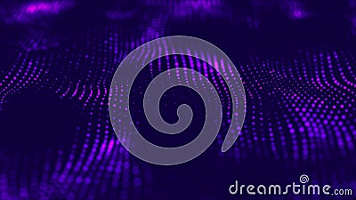 Abstract technology flow background. Futuristic dots background with a dynamic wave. 3d rendering Stock Photo