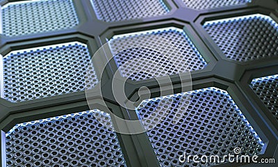 Abstract technology futuristic metal polygon surface background Stock Photo