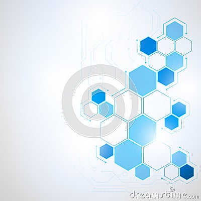 Abstract Technology hexagon background Vector Illustration