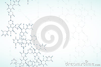 Abstract technology hexagonal background. Connection structure. Vector Illustration
