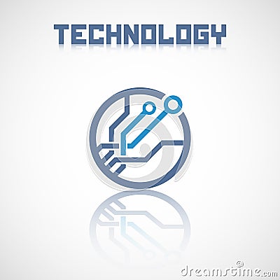 Abstract technology logo with reflect. Vector Illustration