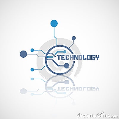 Abstract technology logo with reflect. Vector Illustration