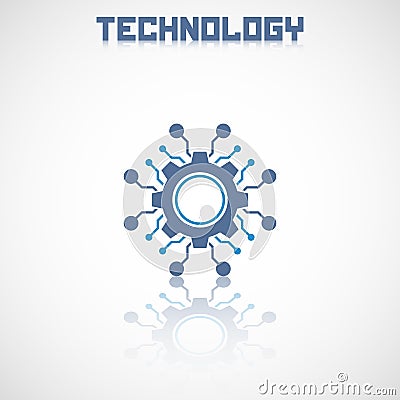 Abstract technology logo with reflect. Vector Illustration