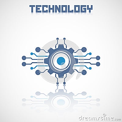 Abstract technology logo with reflect. Vector Illustration