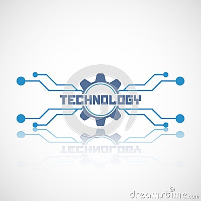 Abstract technology logo with reflect. Vector Illustration