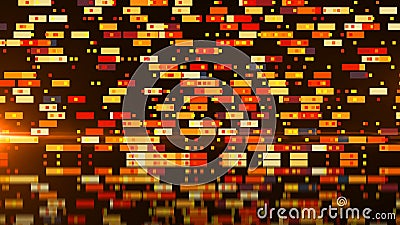 Abstract technology with many rectangles background, surface with reflection, 3d render background, computer generating Stock Photo