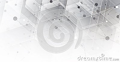 Abstract technology particle. Virtual molecule background. Computer generated for business solution and presentation Vector Illustration