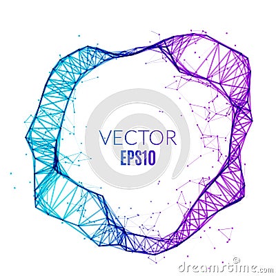 Abstract technology polygonal circle. Futuristic network concept. Creative banner Vector Illustration