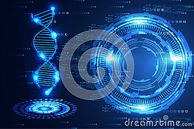 Abstract technology science concept modern circle blue light and Vector Illustration