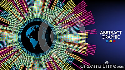 Abstract technology and science world, Colorful earth graphic design can be used for business infographics Stock Photo