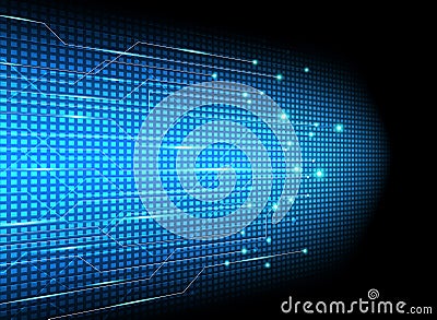 Abstract technology transfer data innovation on blue background. Vector Illustration