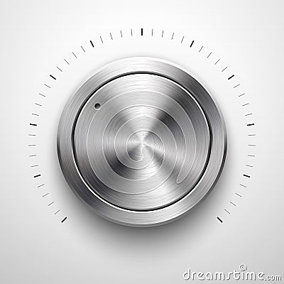 Abstract Technology Volume Knob with Metal Texture Vector Illustration