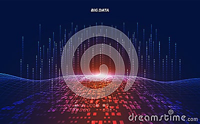 Abstract technology wave concept working data of Artificial intelligence and futuristic digital for future Vector Illustration