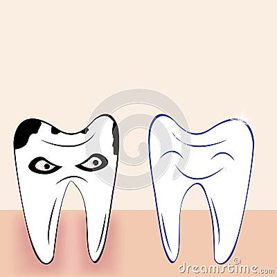 Abstract teeth cartoon dental background Vector Illustration