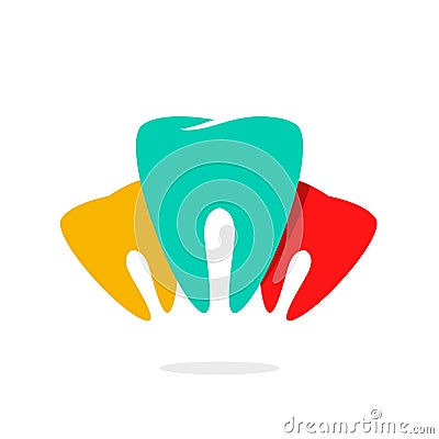 Abstract teeth dental care vector logo Vector Illustration