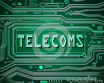 Abstract telecoms concept. Cartoon Illustration