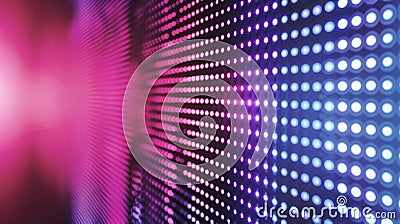An abstract television videowall grid template with a circle in an abstract blue, pink, and purple gradient background Stock Photo