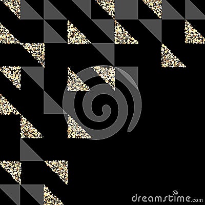 Abstract template background with gold triangle shapes. Vector illustration Vector Illustration