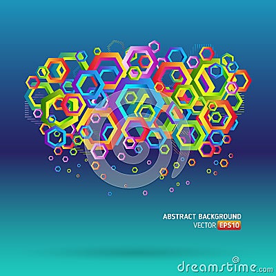 Abstract template background with hexagon shapes Vector Illustration