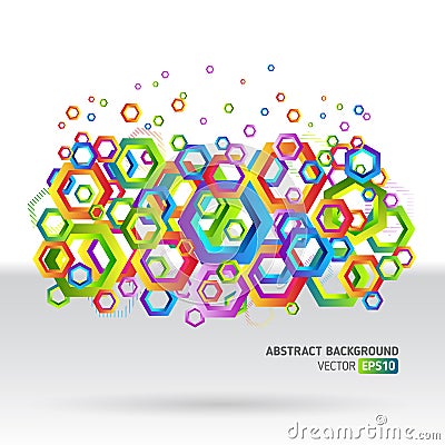 Abstract template background with hexagon shapes Vector Illustration