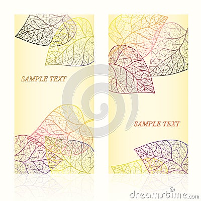 Abstract template card with autumn leaves and your text for background. Layered . Stock Photo