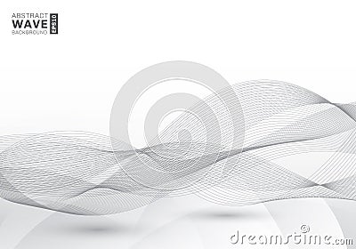 Abstract template elegant swoosh futuristic speed gray lines waves modern background with copy space Vector Illustration