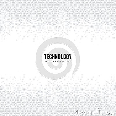 Abstract template header and footers geometric white and gray squares pattern background and texture with copy space. Technology Vector Illustration