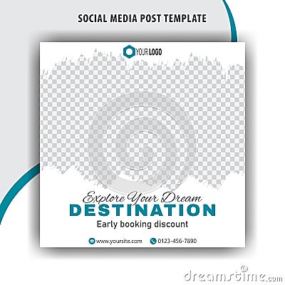 Abstract Template Post For Social Media Ad Vector Illustration